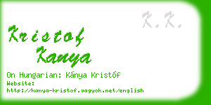 kristof kanya business card
